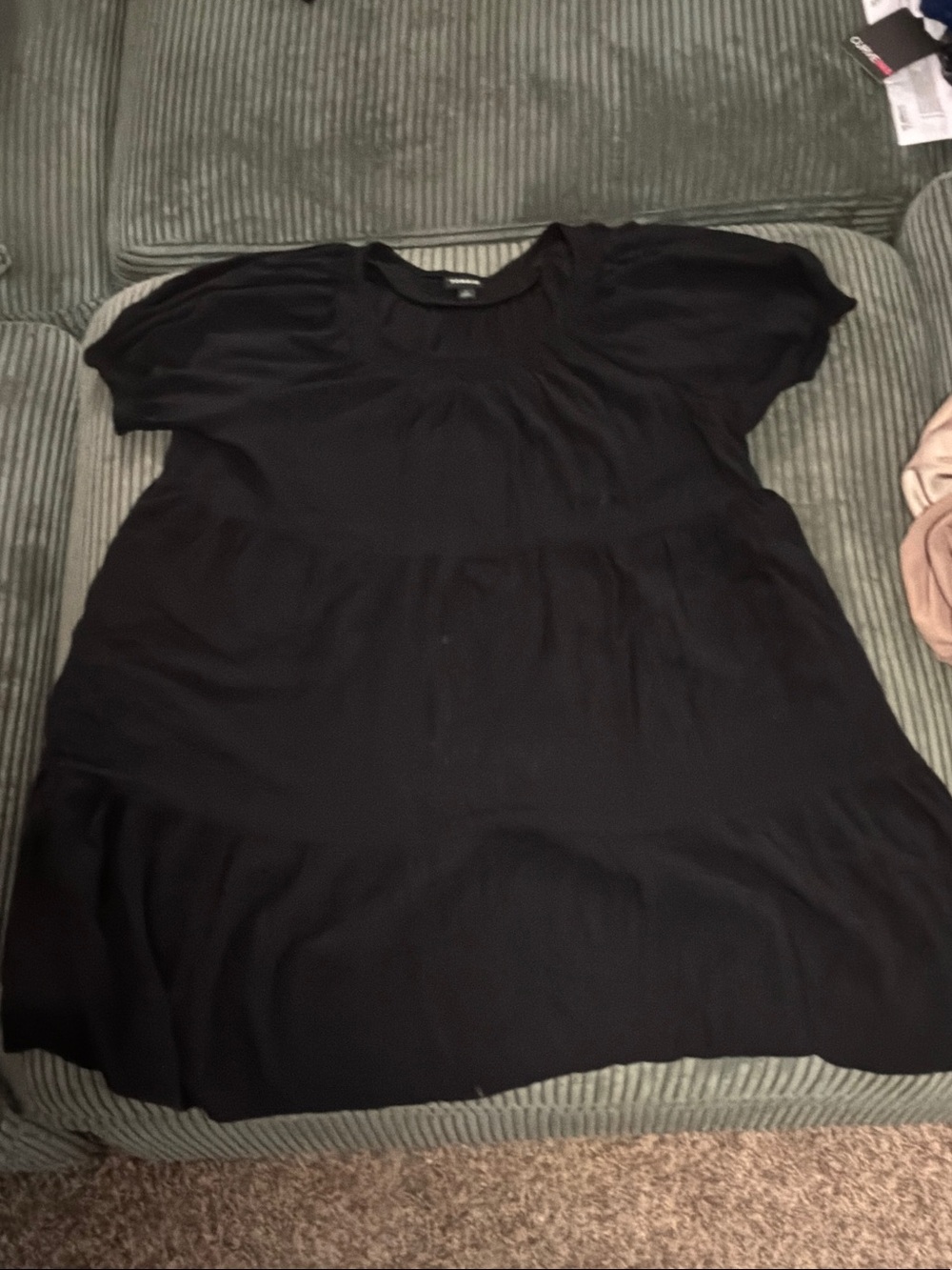 Torrid Black Smocked Neck Short Sleeve Dress